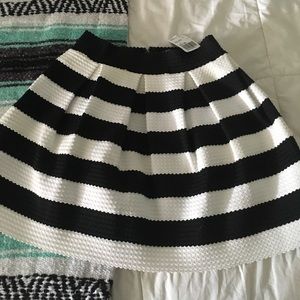 Black and white striped skirt
